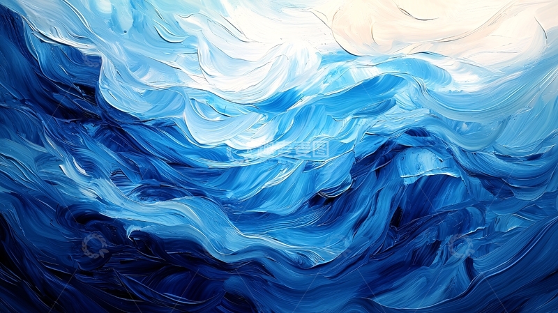 高清大图下载【趣麦麦图】抽象蓝色波浪