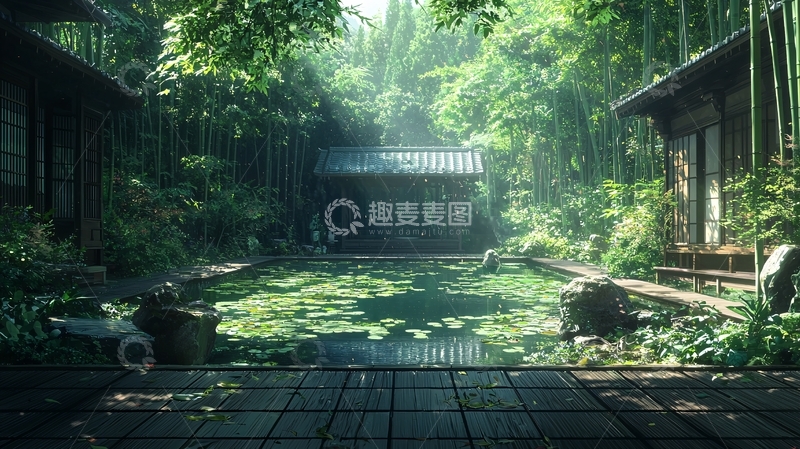 高清大图下载【趣麦麦图】静谧日式庭院