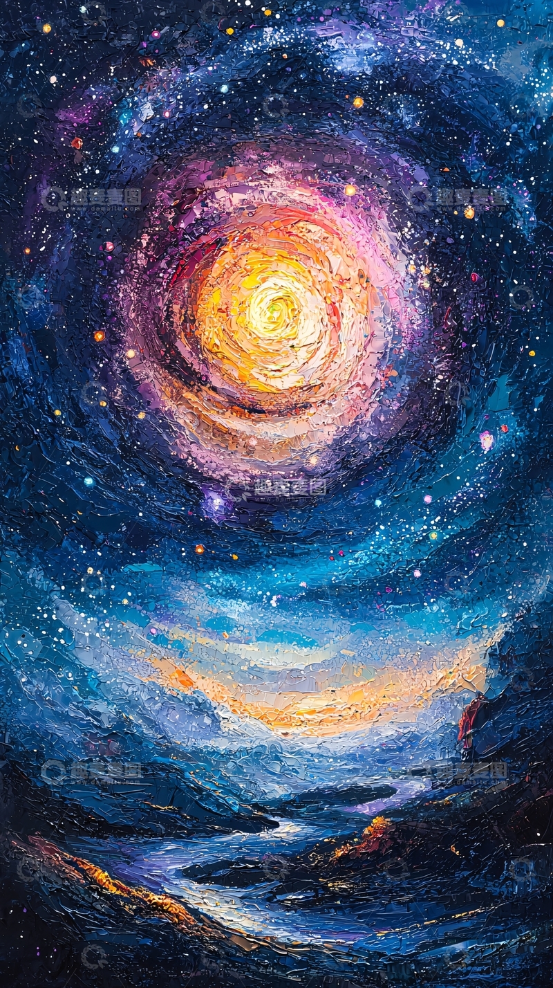 高清大图下载【趣麦麦图】宇宙星河油画