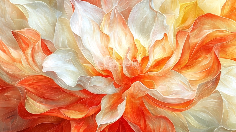 高清大图下载【趣麦麦图】抽象花卉绘画