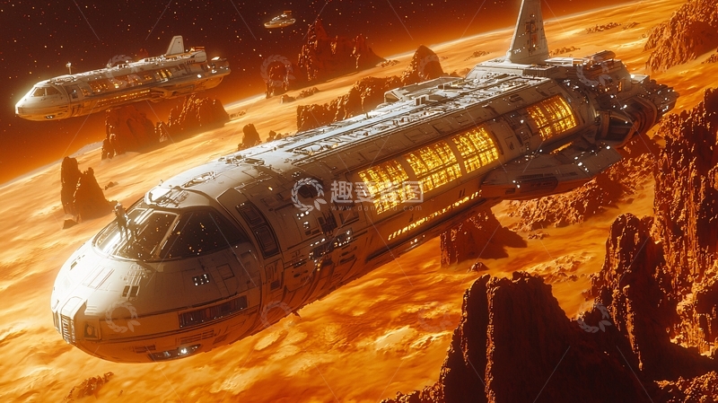 高清大图下载【趣麦麦图】火星探险飞船