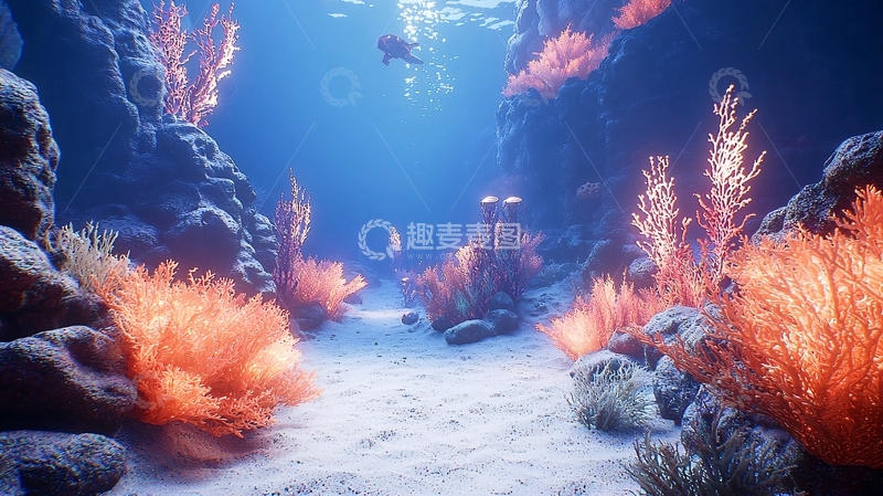 高清大图下载【趣麦麦图】海底世界珊瑚礁场景