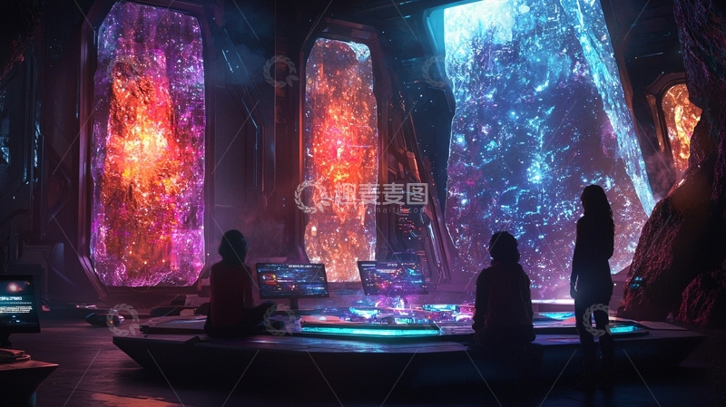 高清大图下载【趣麦麦图】奇幻水晶洞穴控制室