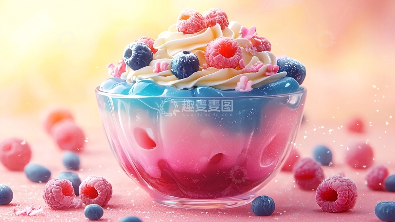 高清大图下载【趣麦麦图】粉色蓝色的甜点