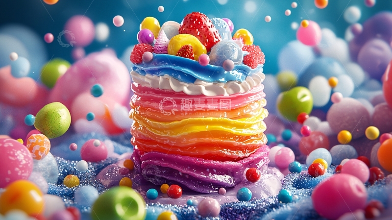高清大图下载【趣麦麦图】彩虹蛋糕