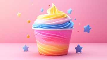 彩色冰淇淋杯