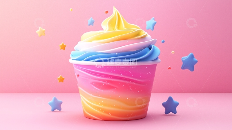 高清大图下载【趣麦麦图】彩色冰淇淋杯