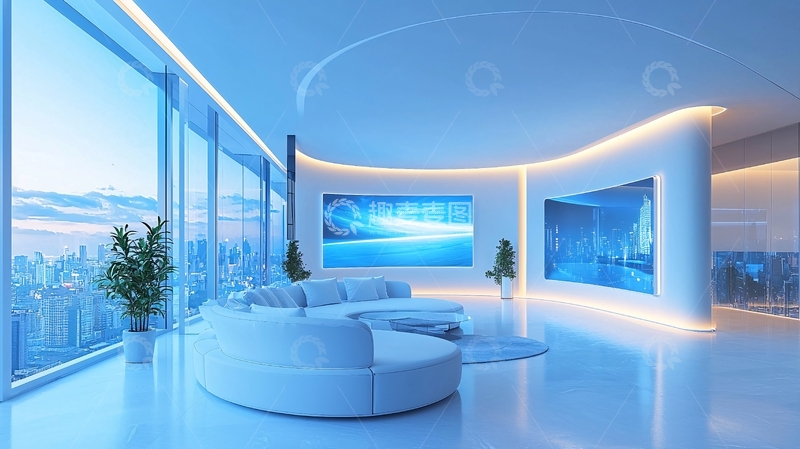 高清大图下载【趣麦麦图】未来科技感客厅