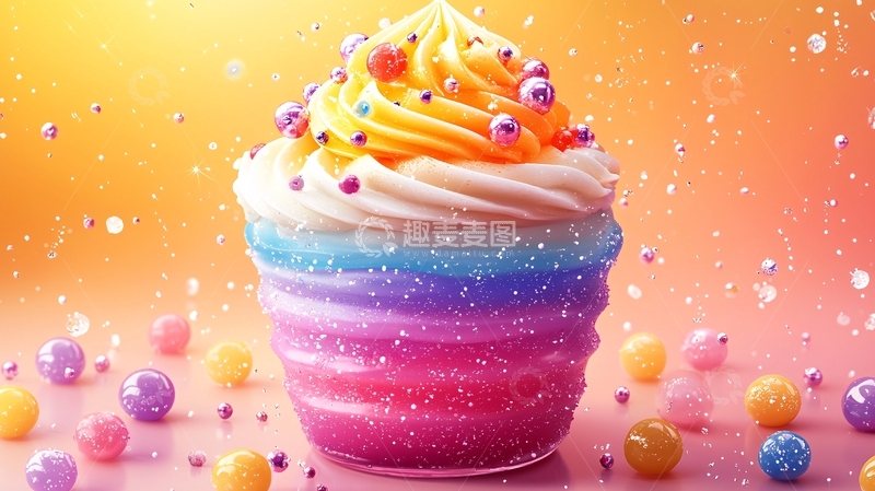 高清大图下载【趣麦麦图】彩虹蛋糕
