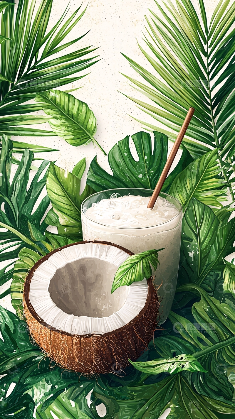 高清大图下载【趣麦麦图】椰子饮料