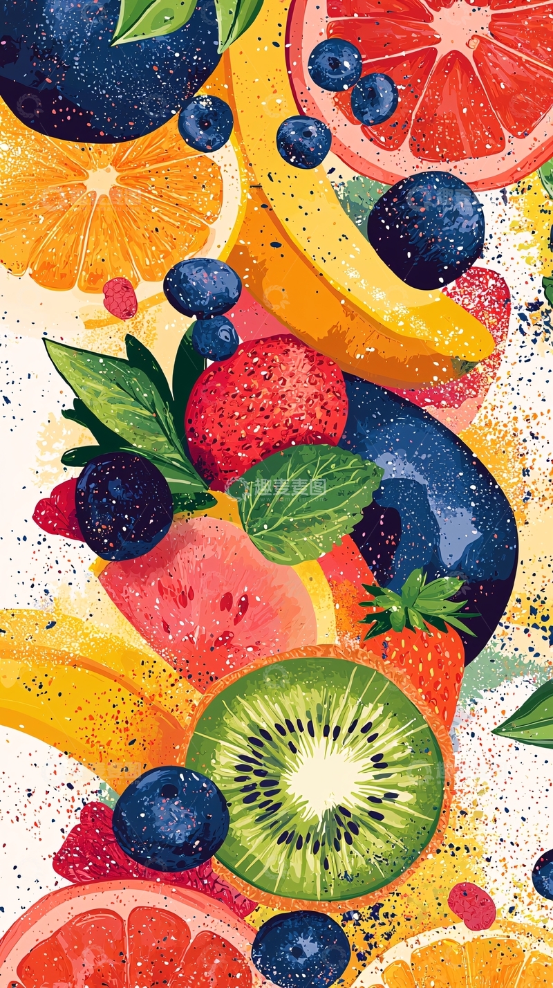 高清大图下载【趣麦麦图】水果瀑布