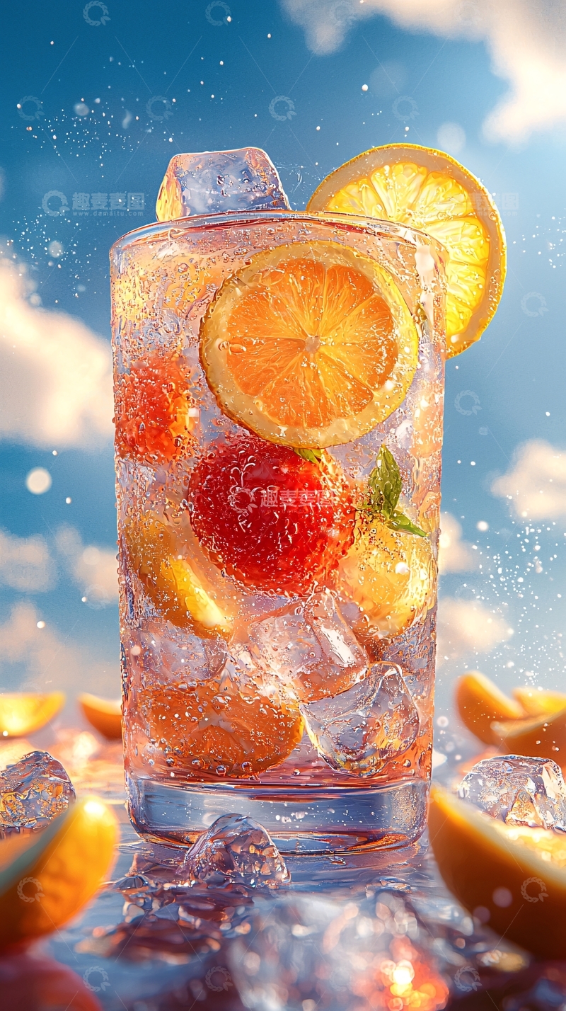 高清大图下载【趣麦麦图】清凉夏日水果饮品