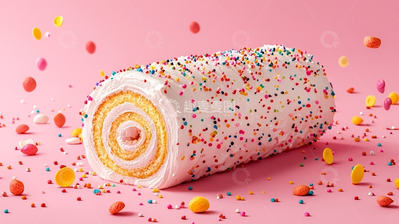 高清大图下载【趣麦麦图】彩色糖霜瑞士卷
