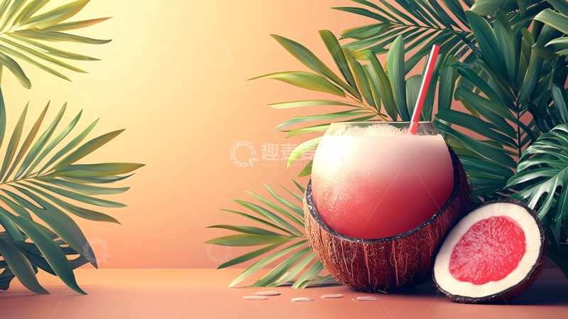 高清大图下载【趣麦麦图】椰子汁饮品