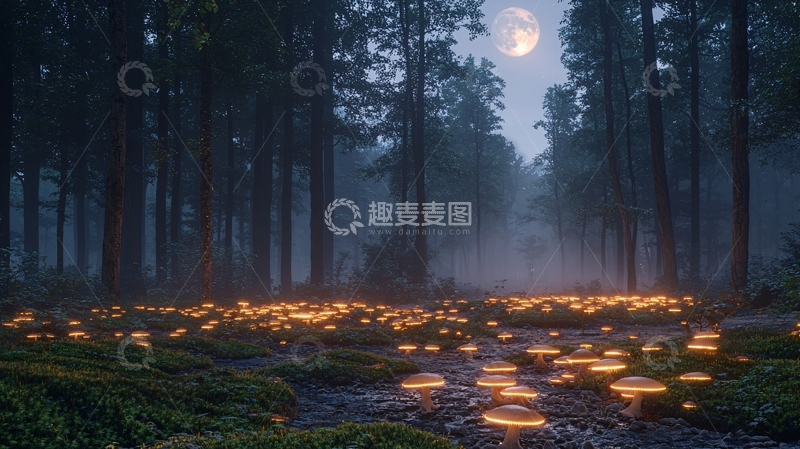 高清大图下载【趣麦麦图】月光森林