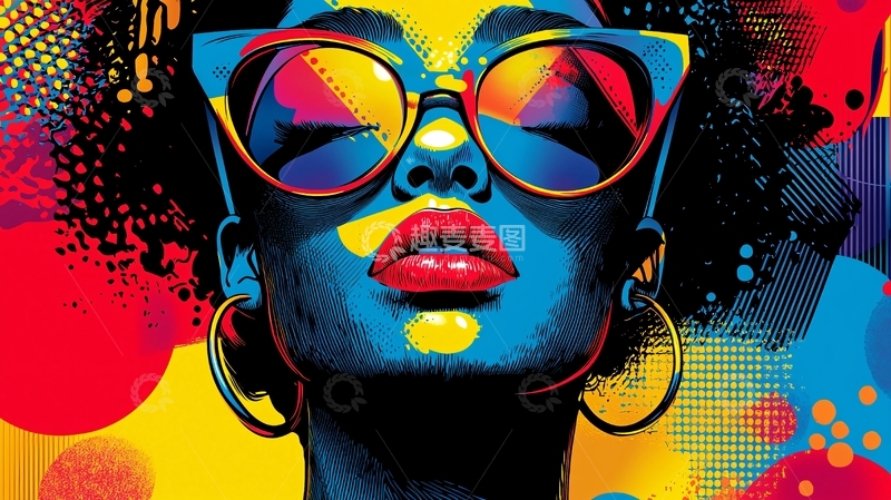 高清大图下载【趣麦麦图】彩色潮流女郎