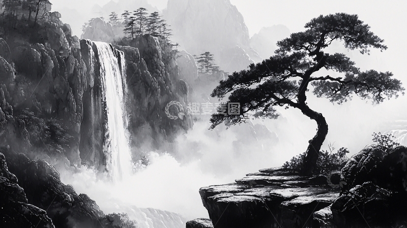 高清大图下载【趣麦麦图】水墨画山水