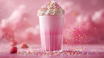 粉色系草莓奶昔