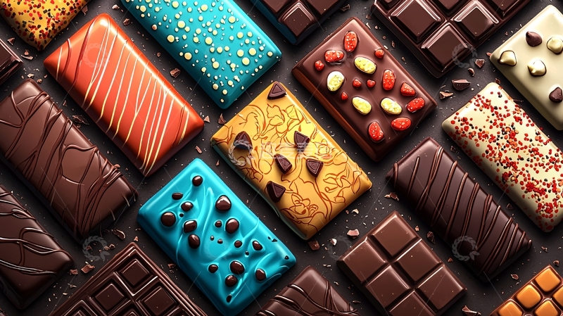 高清大图下载【趣麦麦图】各种口味巧克力块