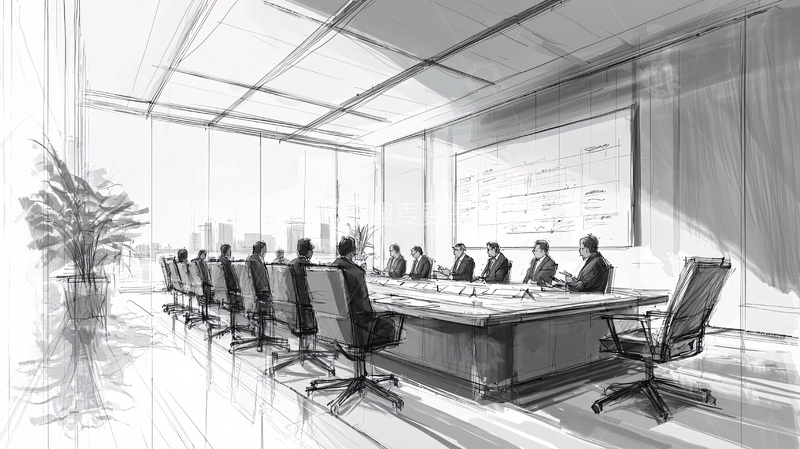 高清大图下载【趣麦麦图】会议室素描
