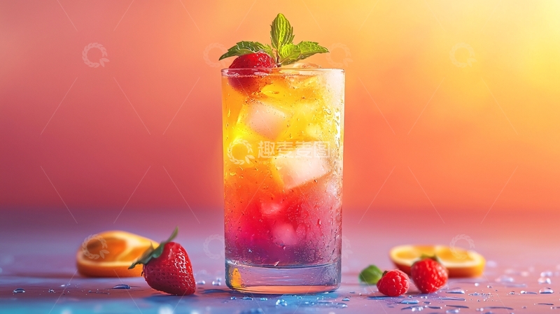 高清大图下载【趣麦麦图】渐变色鸡尾酒