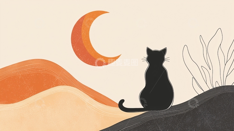 高清大图下载【趣麦麦图】黑猫