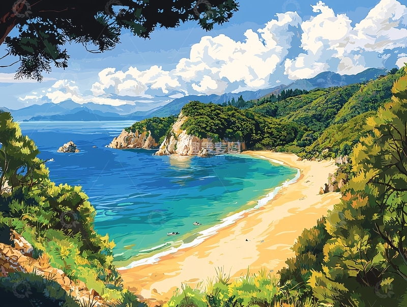 高清大图下载【趣麦麦图】海边风景画