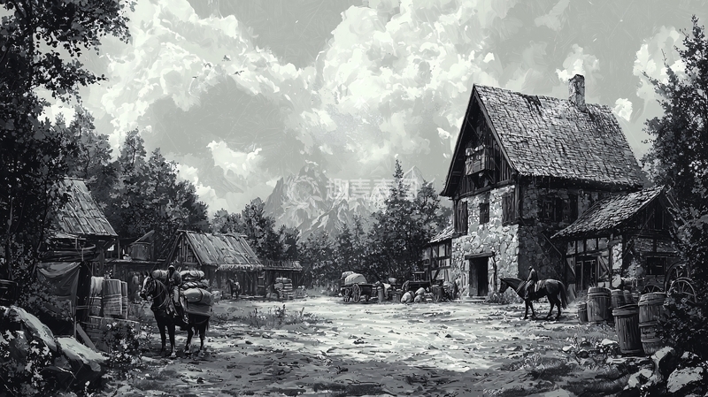 高清大图下载【趣麦麦图】黑白