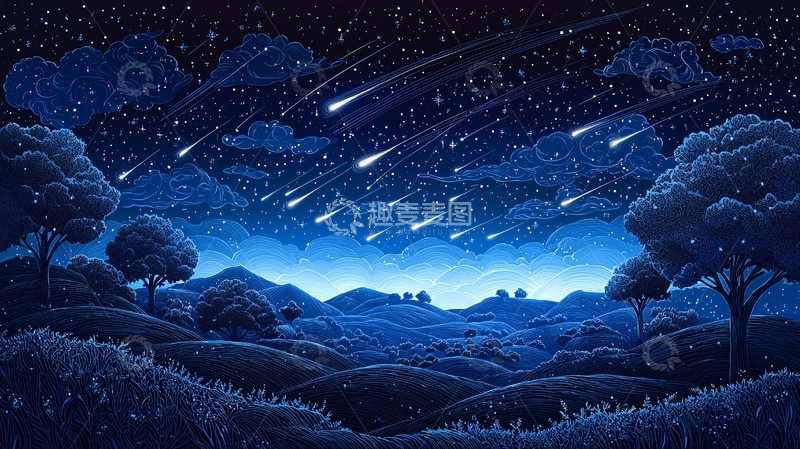 高清大图下载【趣麦麦图】蓝色星空