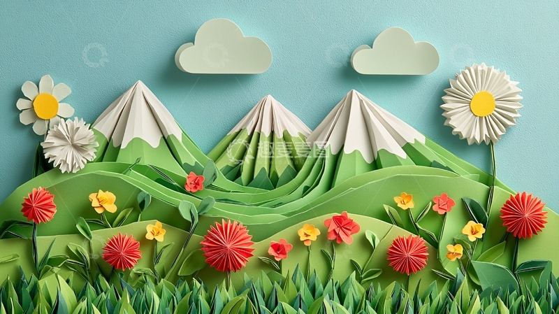 高清大图下载【趣麦麦图】立体纸艺风景