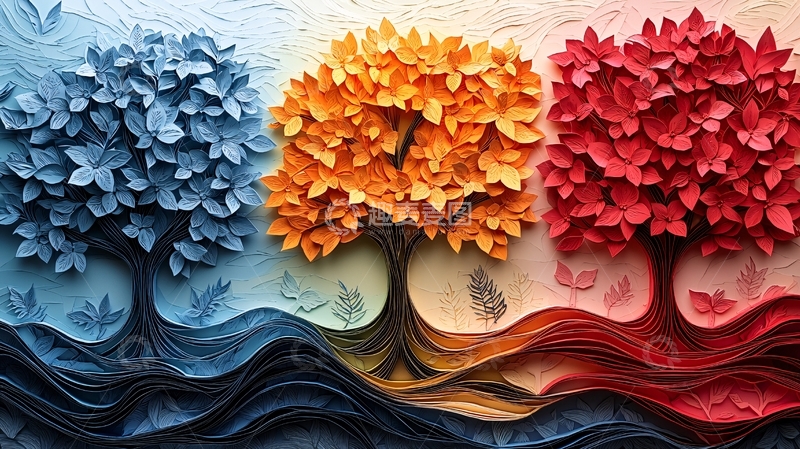 高清大图下载【趣麦麦图】四季树