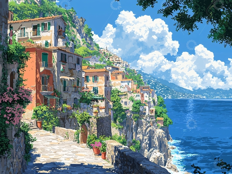 高清大图下载【趣麦麦图】地中海沿岸小镇