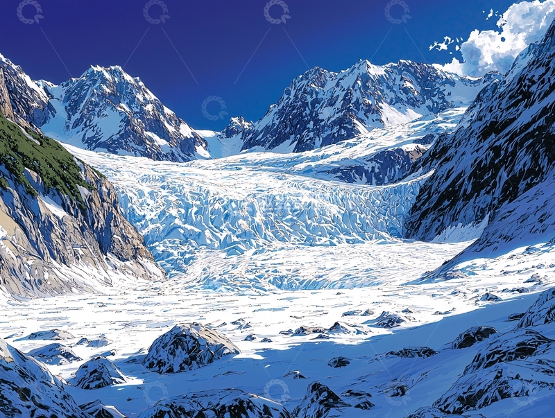 高清大图下载【趣麦麦图】冰川雪山壮丽景色