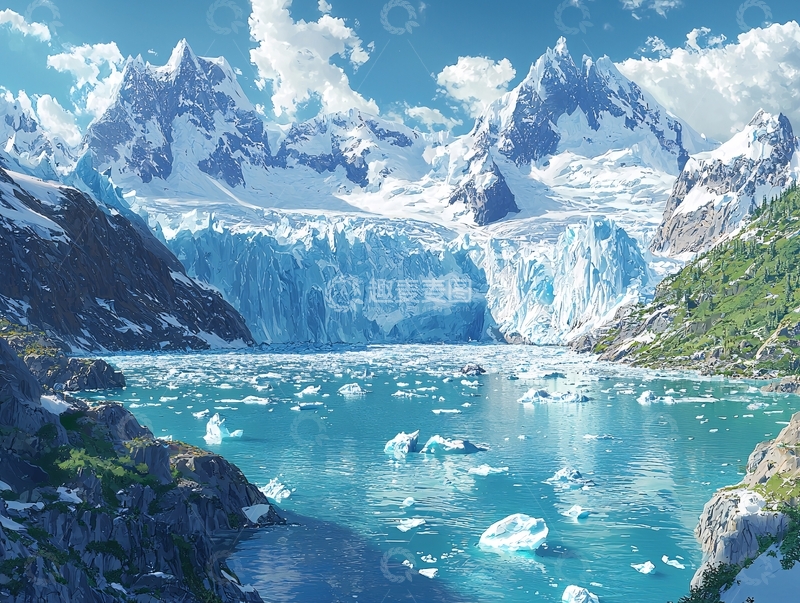 高清大图下载【趣麦麦图】-冰川湖泊雪山美景