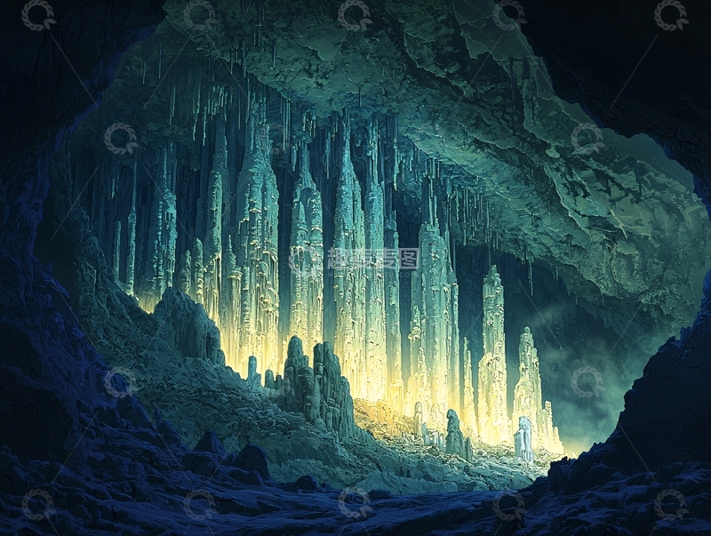 高清大图下载【趣麦麦图】冰晶洞穴奇观