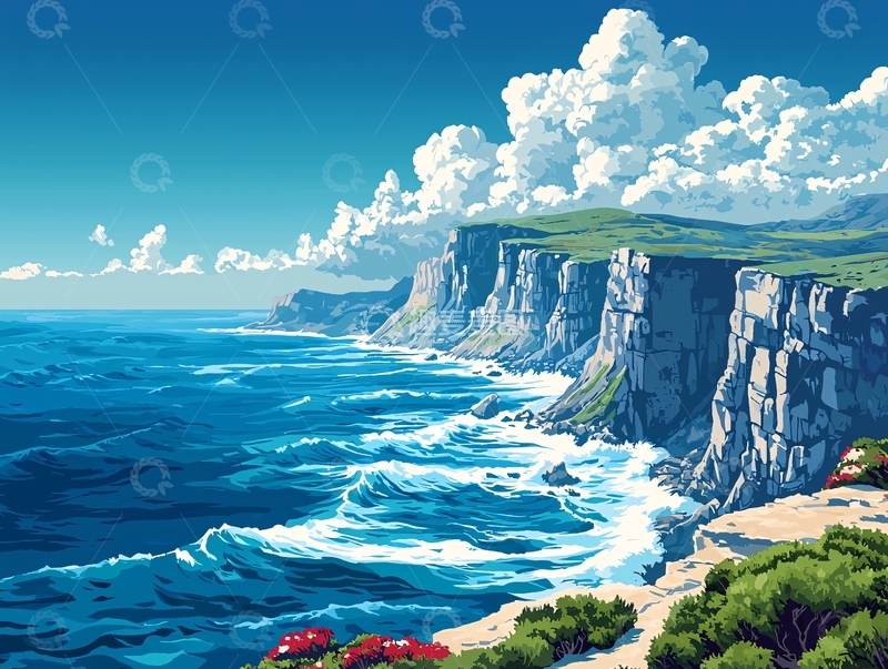 高清大图下载【趣麦麦图】海边悬崖峭壁风景