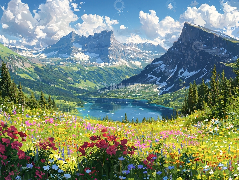 高清大图下载【趣麦麦图】阿尔卑斯山脉风光