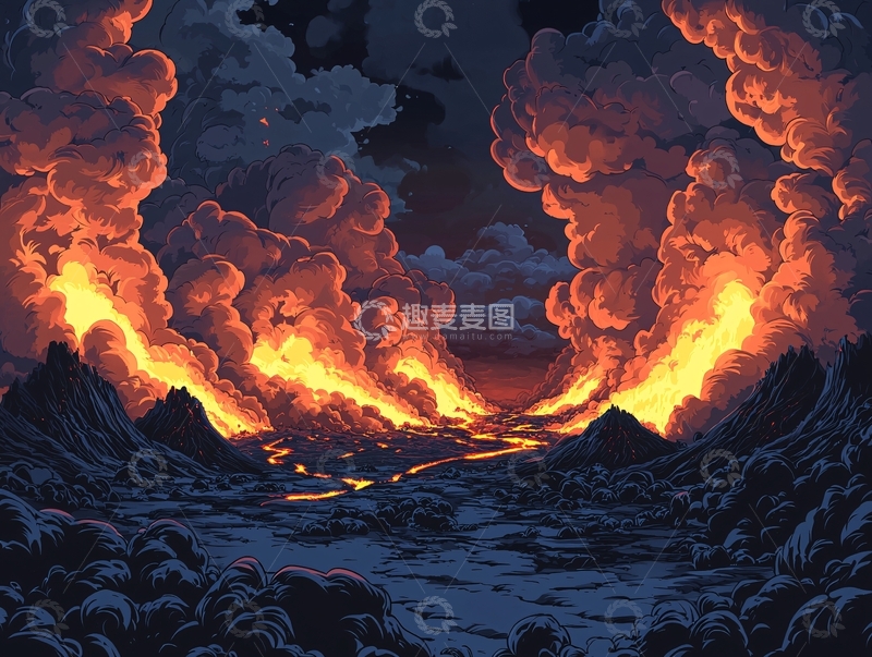 高清大图下载【趣麦麦图】火山喷发