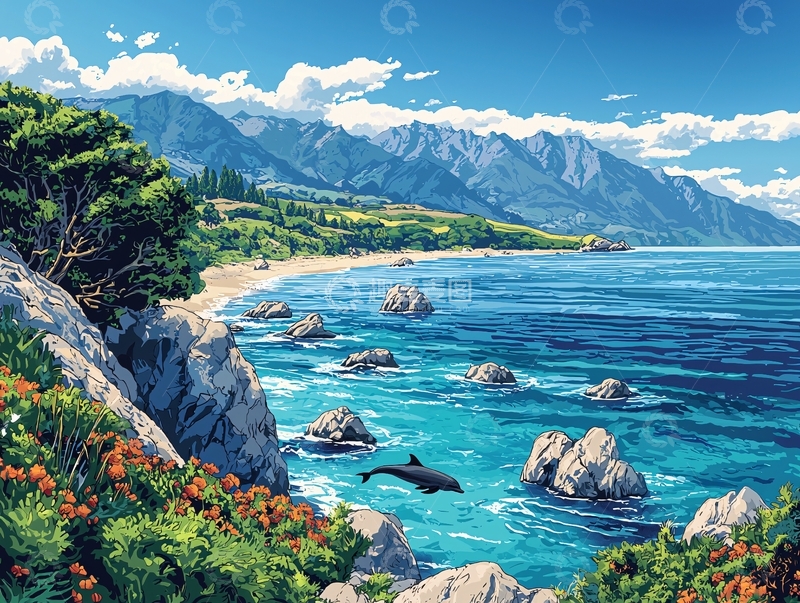 高清大图下载【趣麦麦图】海边风景画