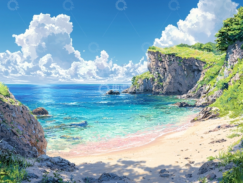 高清大图下载【趣麦麦图】阳光沙滩海边景色