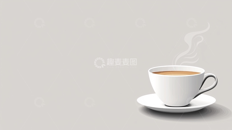 高清大图下载【趣麦麦图】一杯热气腾腾的咖啡