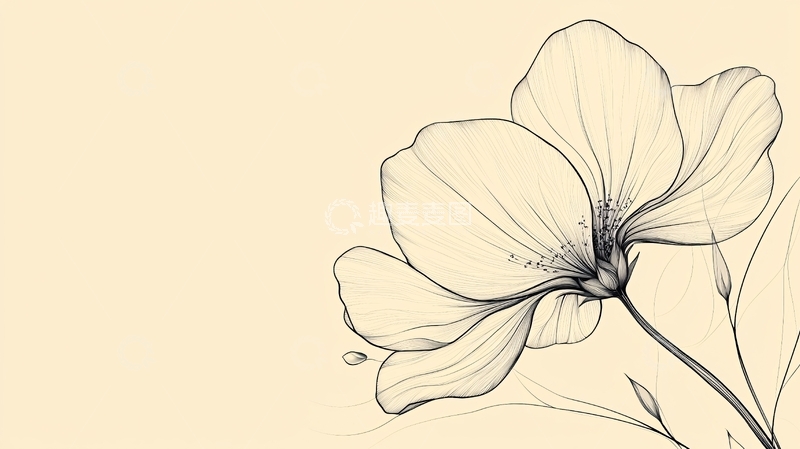 高清大图下载【趣麦麦图】素描花朵