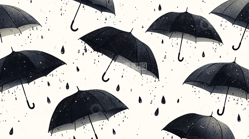 高清大图下载【趣麦麦图】黑色雨伞
