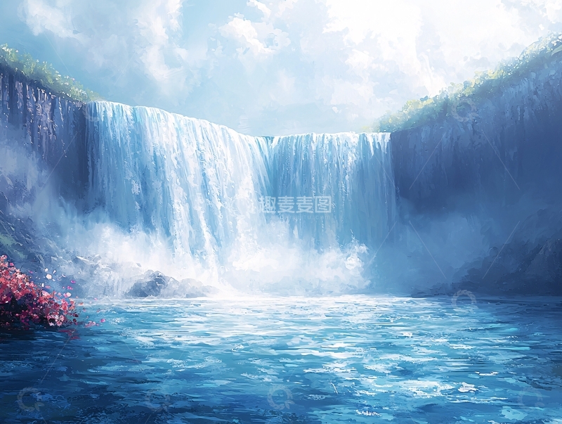 高清大图下载【趣麦麦图】梦幻般美丽的瀑布