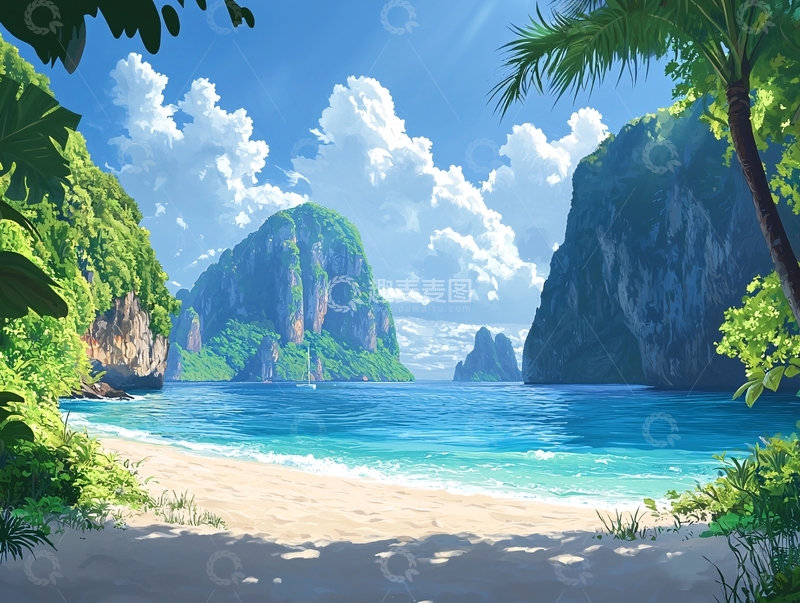 高清大图下载【趣麦麦图】热带海滩风景图