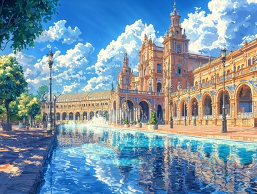 阳光下的西班牙广场