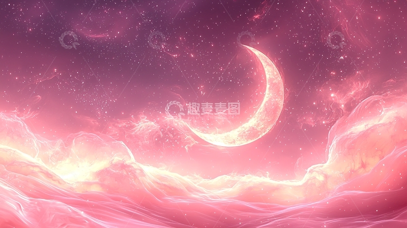 高清大图下载【趣麦麦图】粉色梦幻星空