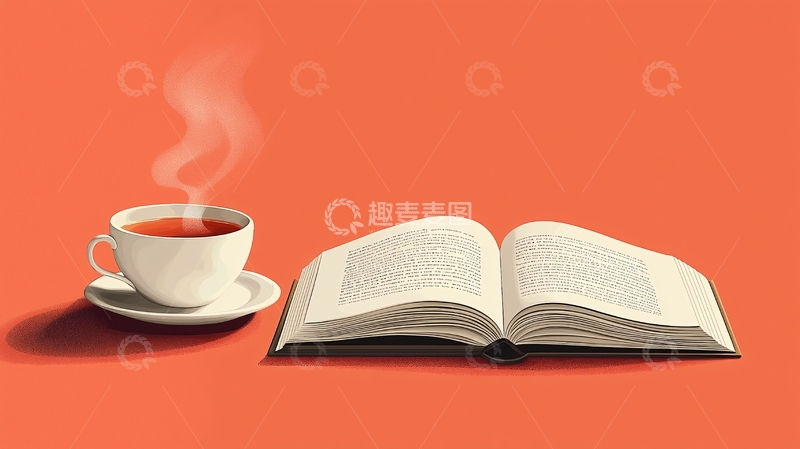 高清大图下载【趣麦麦图】热茶与书籍