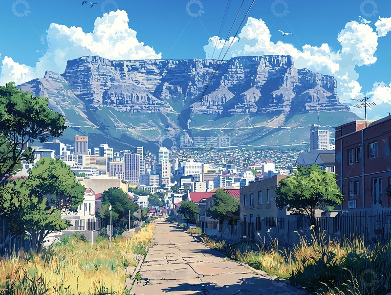 高清大图下载【趣麦麦图】-桌山下的城市风景