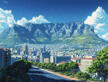 桌山与城市全景图